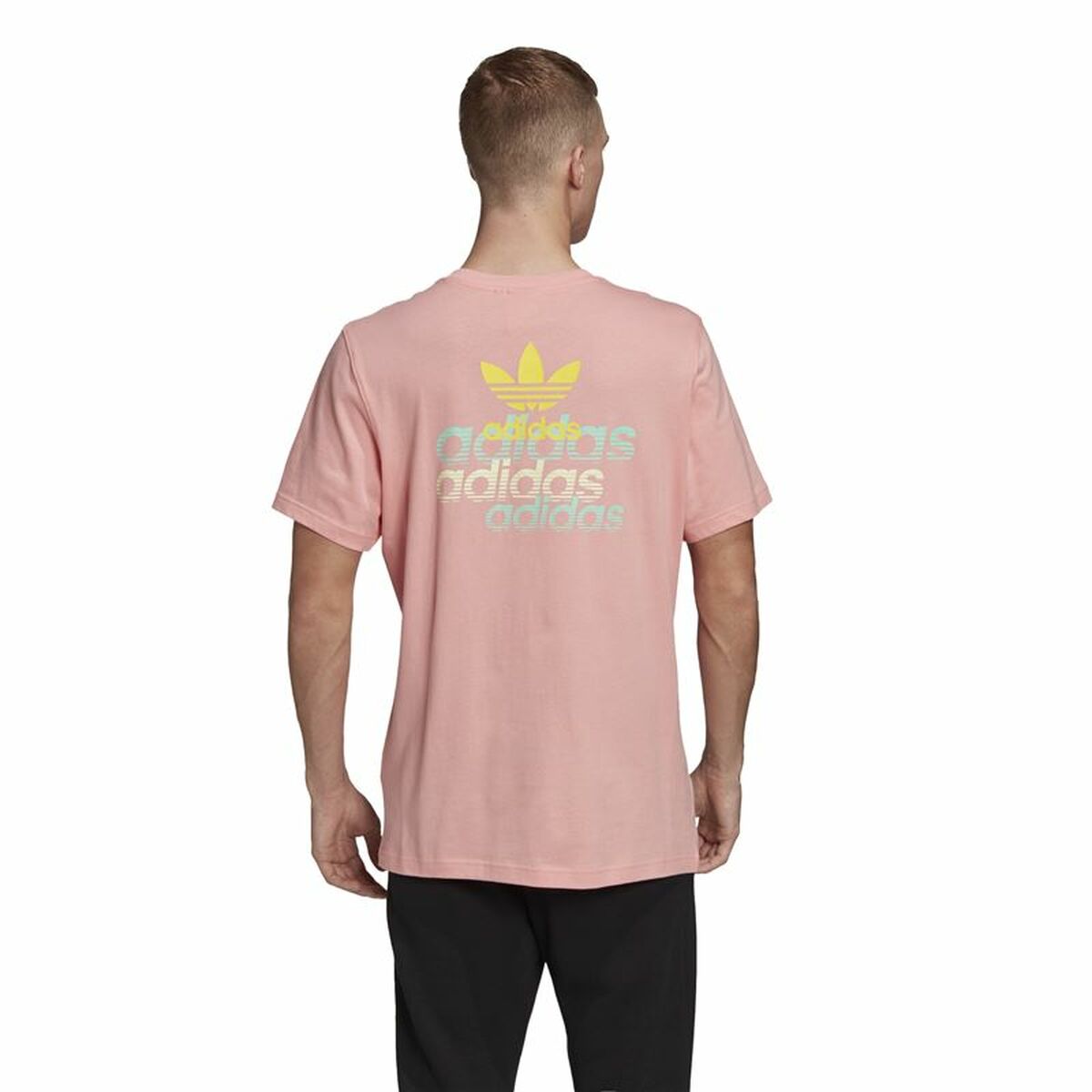 Футболка с коротким рукавом мужская Adidas Frontback Розовый-4
