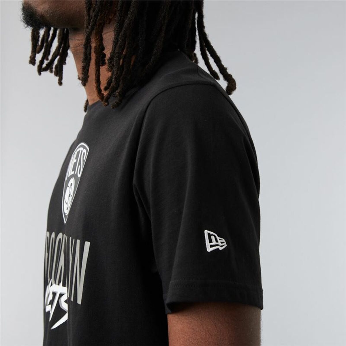 T-shirt manches courtes homme New Era Brooklyn Nets NBA Script Noir-5