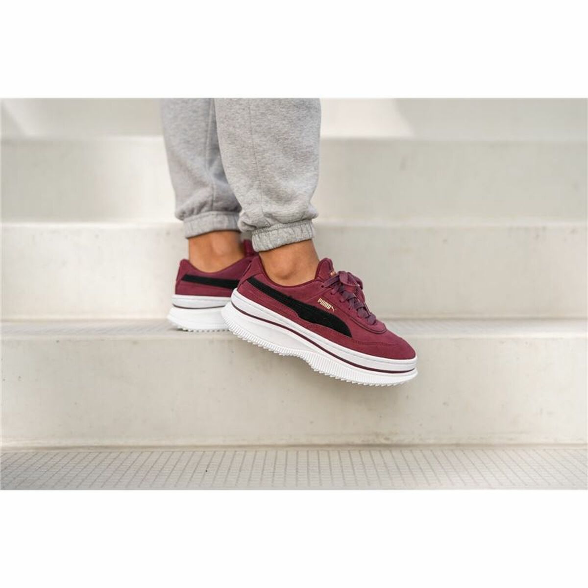 Женская повседневная обувь Puma Sportswear Deva Suede Темно-красный-7