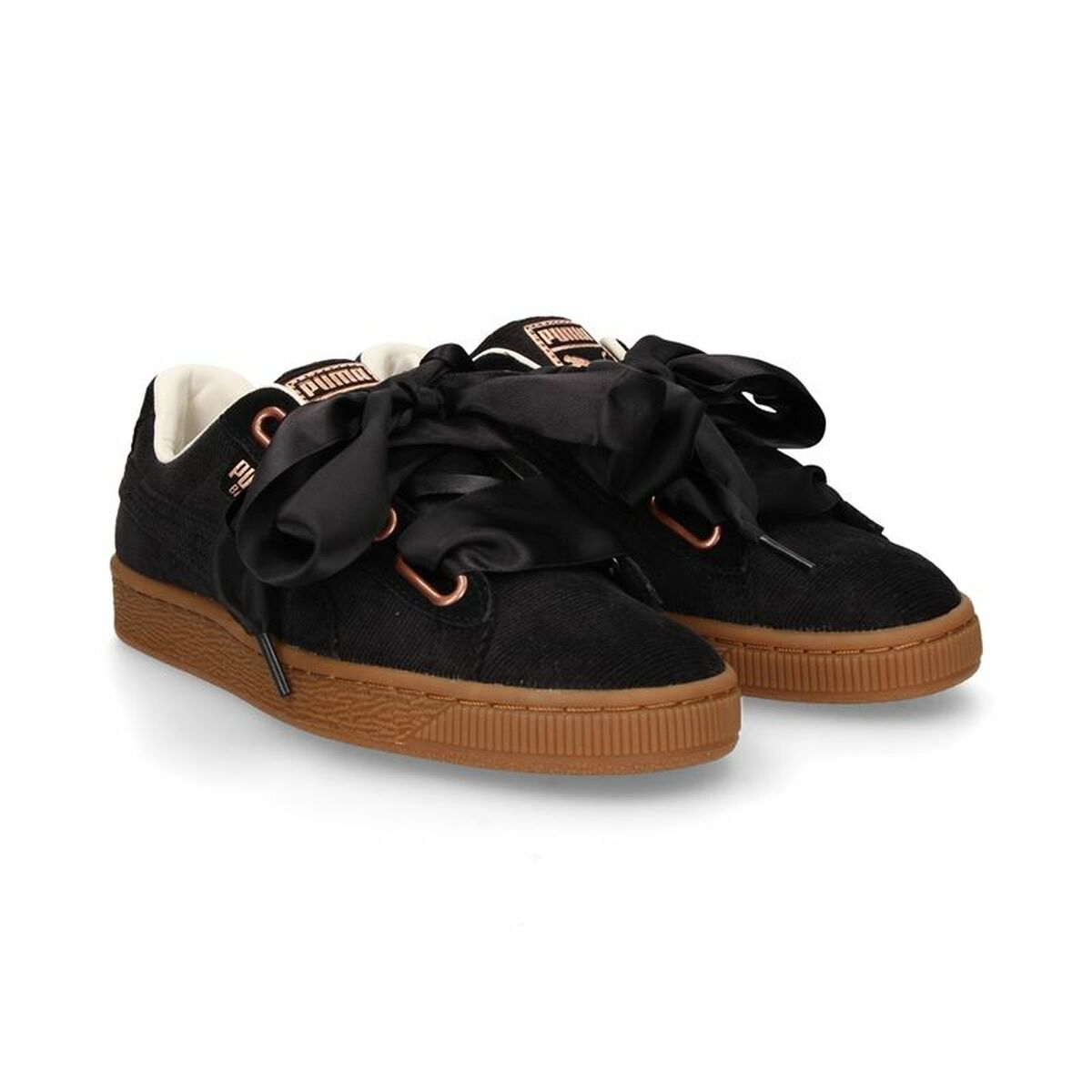 Женские спортивные кроссовки Puma  Basket Heart Corduroy Чёрный-3
