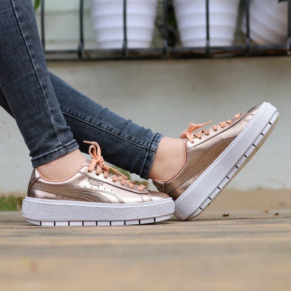 Женская повседневная обувь Puma Basket Platform Trace Luxe-8
