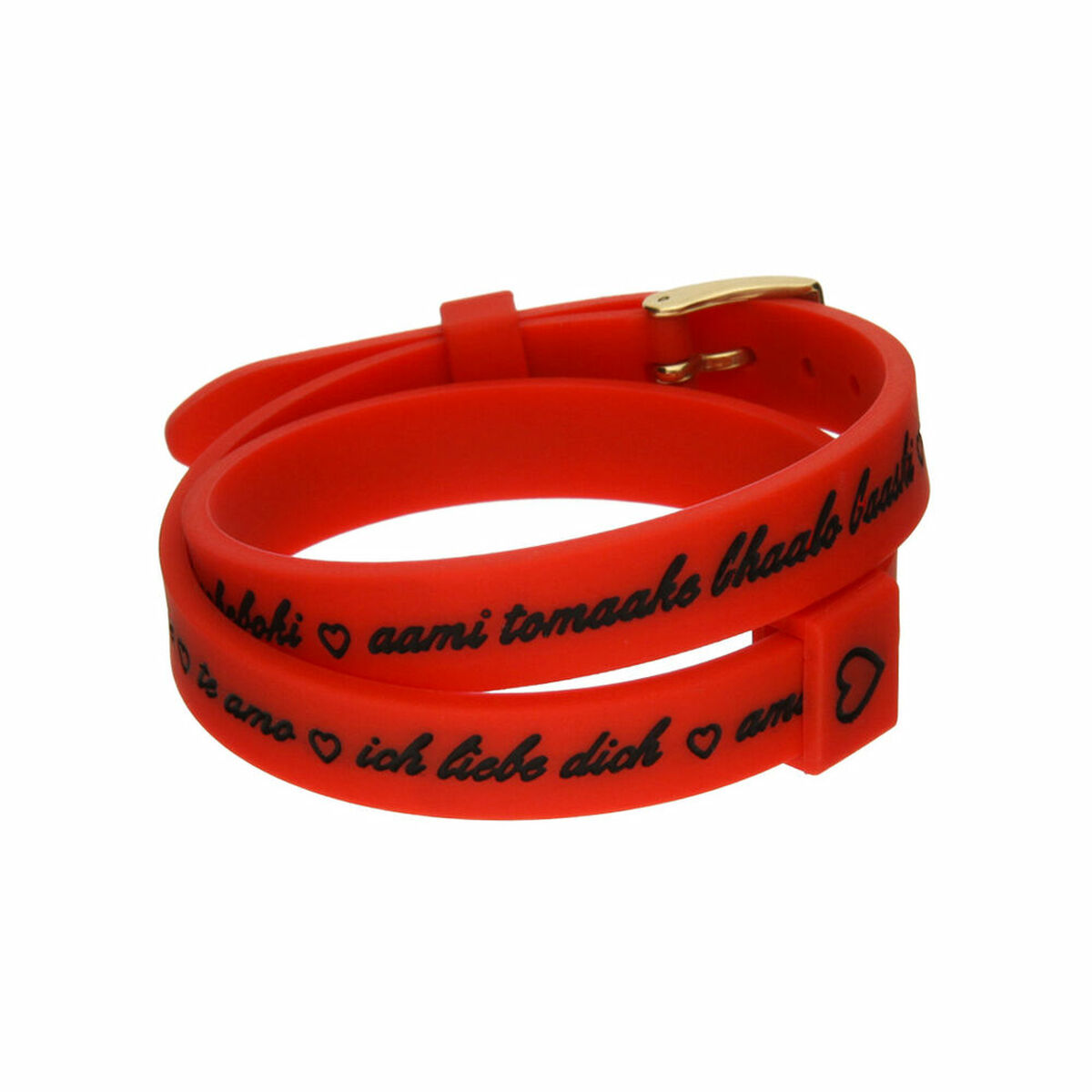 Damenarmbänder il mezzometro I LOVE YOU GOLD - BRACCIALE IN SILICONE/SILICONE BRACELET