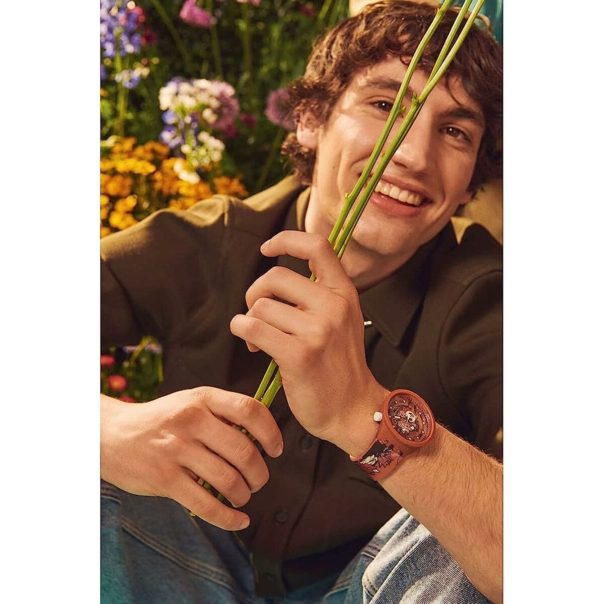 Erkek saati Swatch CAMOFLOWER COTTON (Ø 47 mm)-2