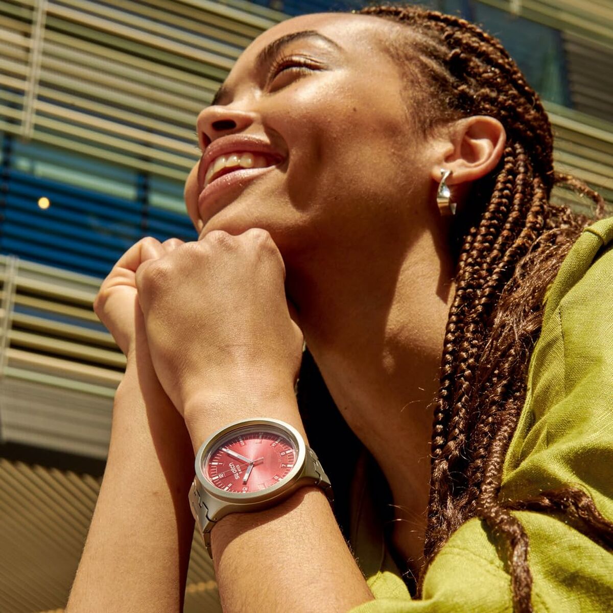 Unisex Saatler Swatch SB07S104G Siyah Gümüş-5