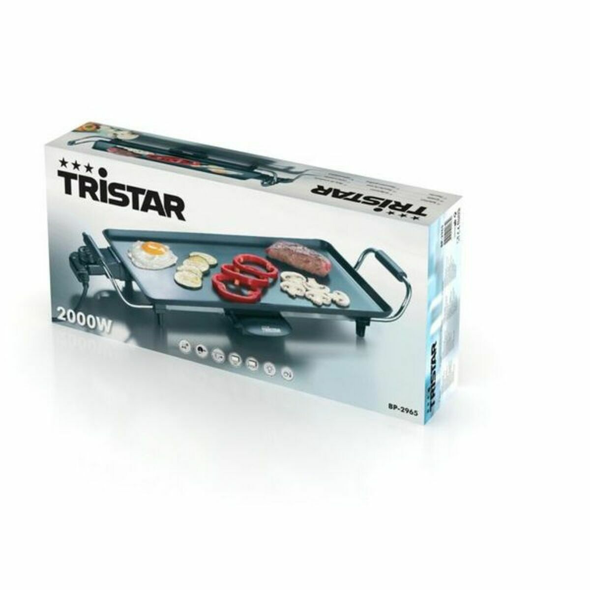 Сковорода-гриль с гладким покрытием Tristar BP-2965 2000W Чёрный-5