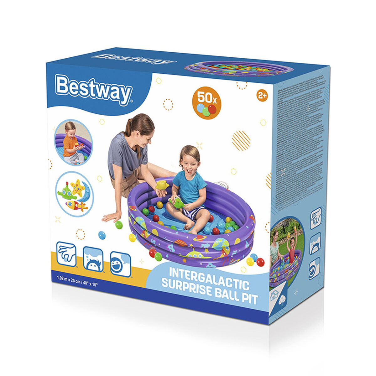 Бассейн с мячиками Bestway 102 x 25 cm-2