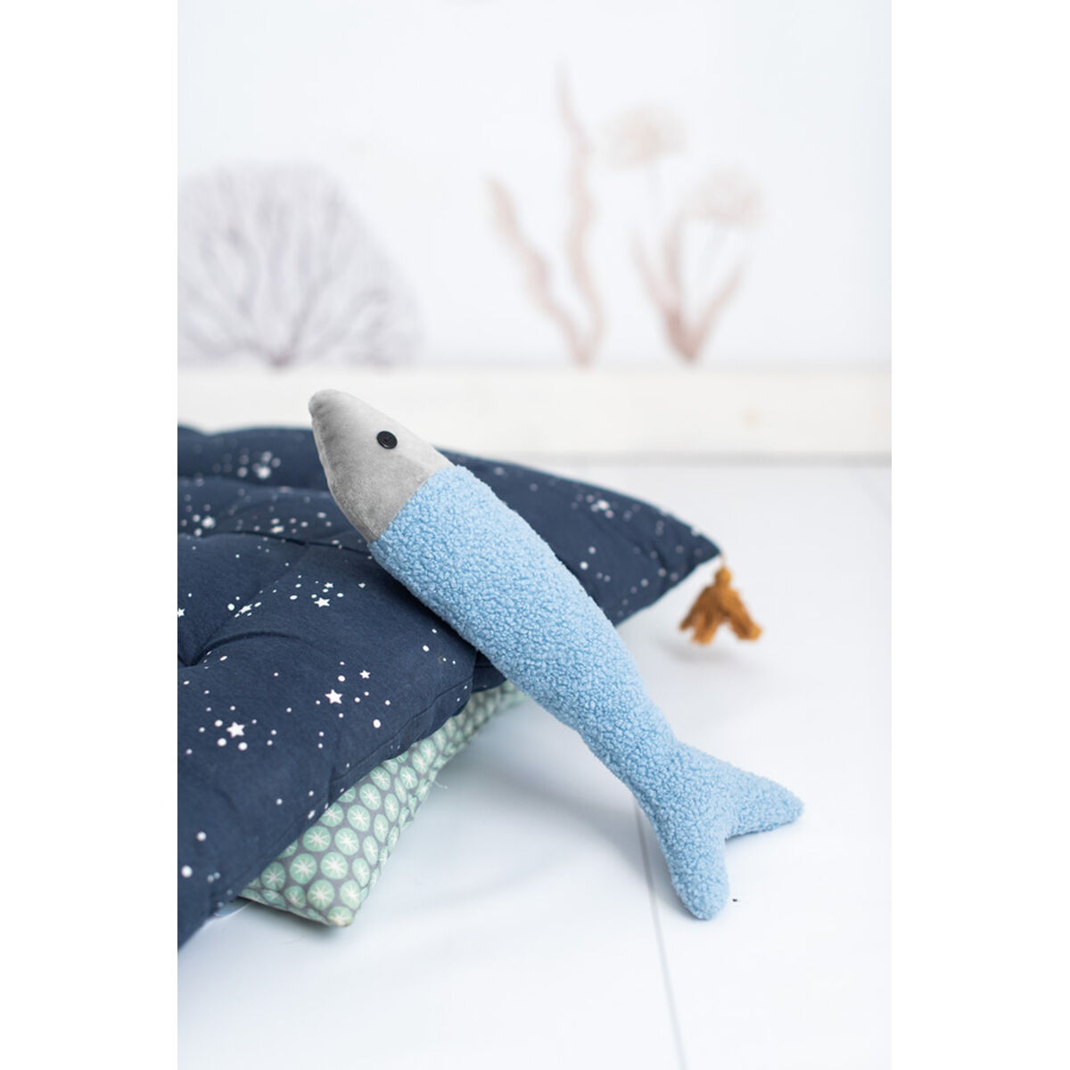 Плюшевый Crochetts OCÉANO Синий Кит Рыбы 29 x 84 x 14 cm 3 Предметы-5