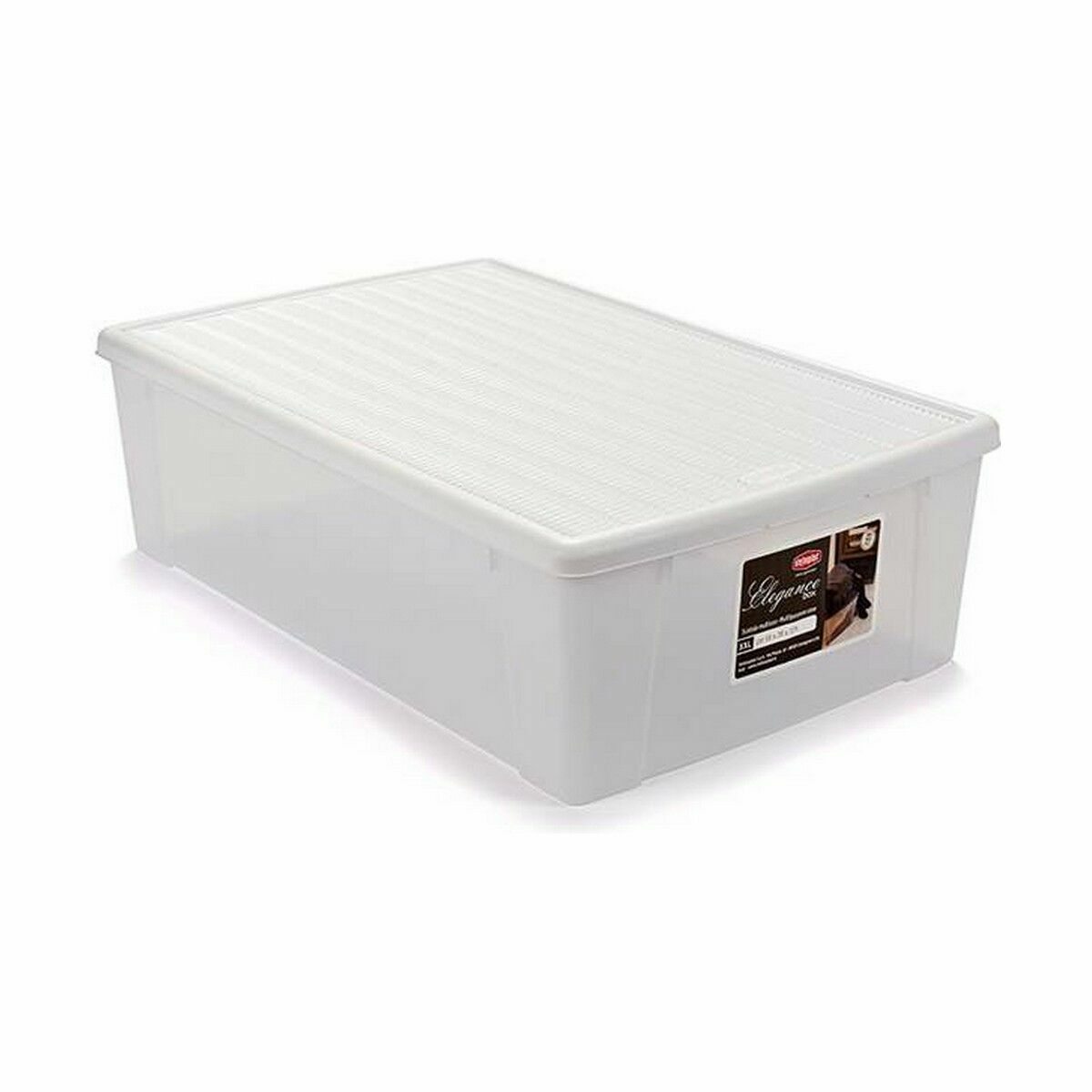 Storage container with cover Stefanplast Elegance White Plastic 38.5 x 17 x 59.5 cm (6 pieces)-2