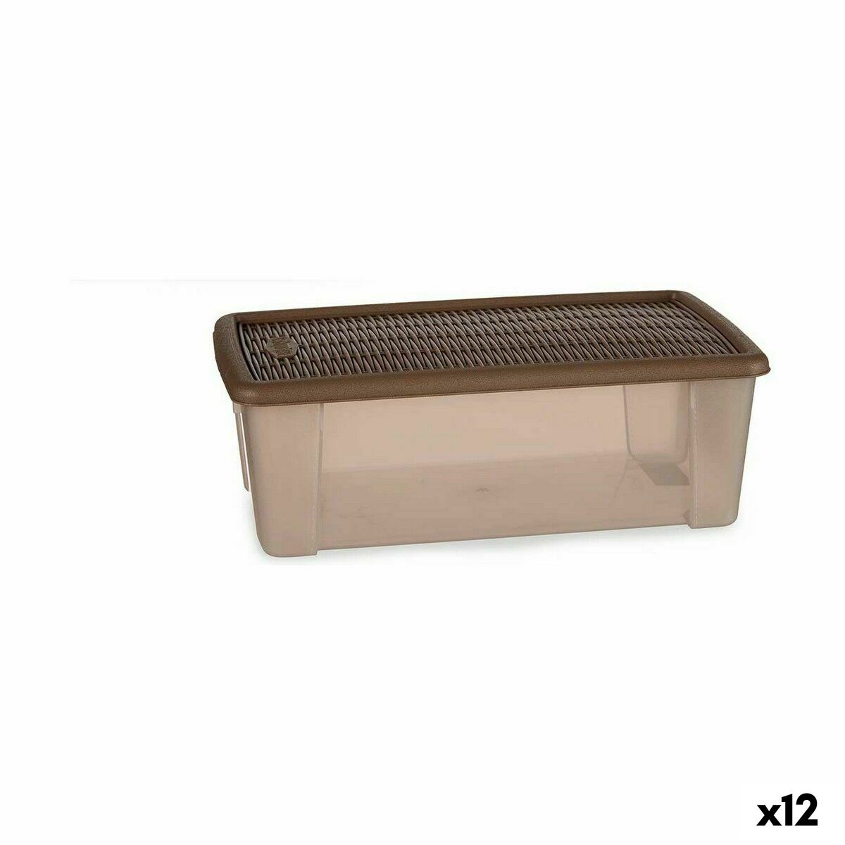 Conteneur de stockage avec couvercle Stefanplast Elegance Beige Plastique 5 L 19,5 x 11,5 x 33 cm (12 pièces)