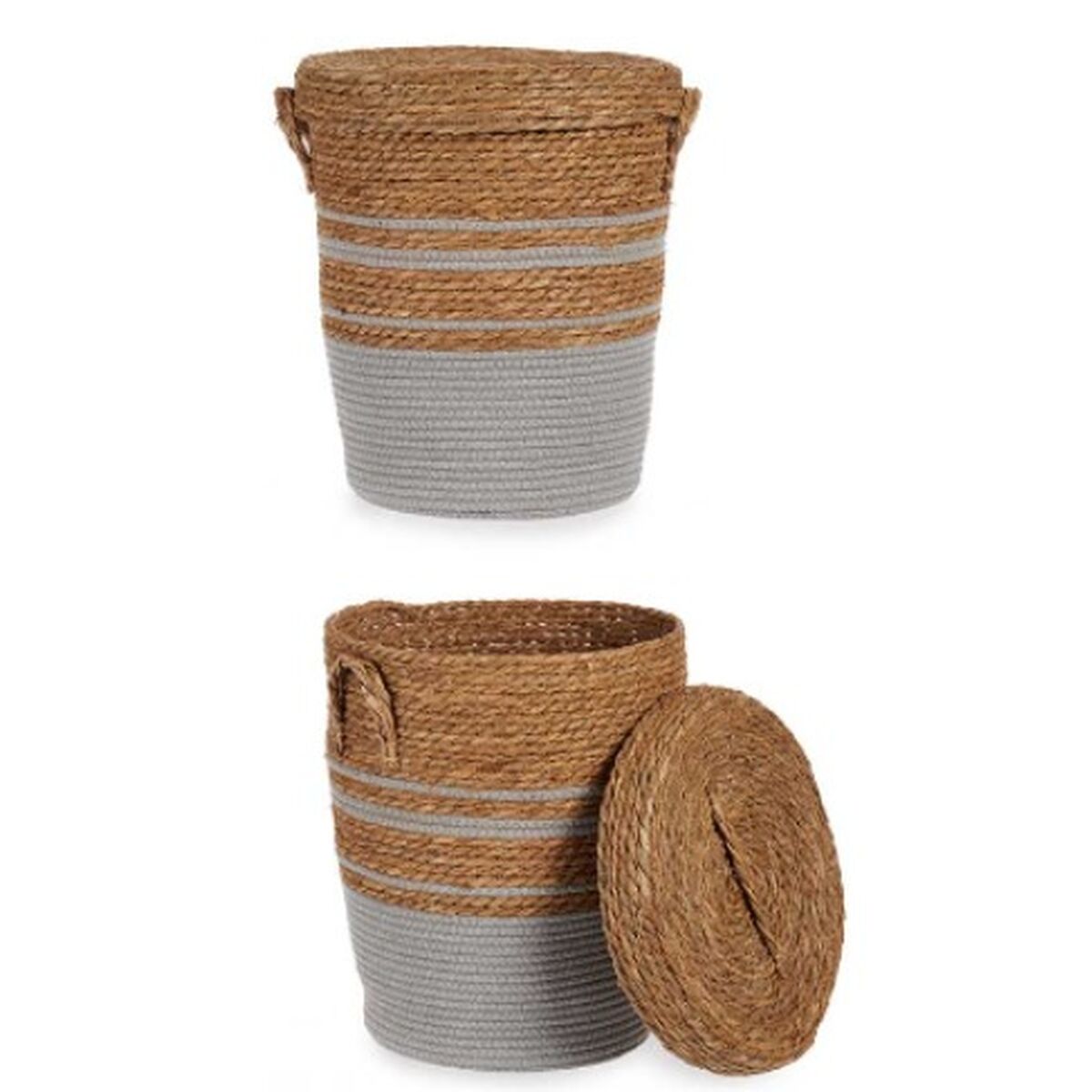 Basket Brown Grey Seaweed 36 x 43 x 36 cm (4 pieces)-3