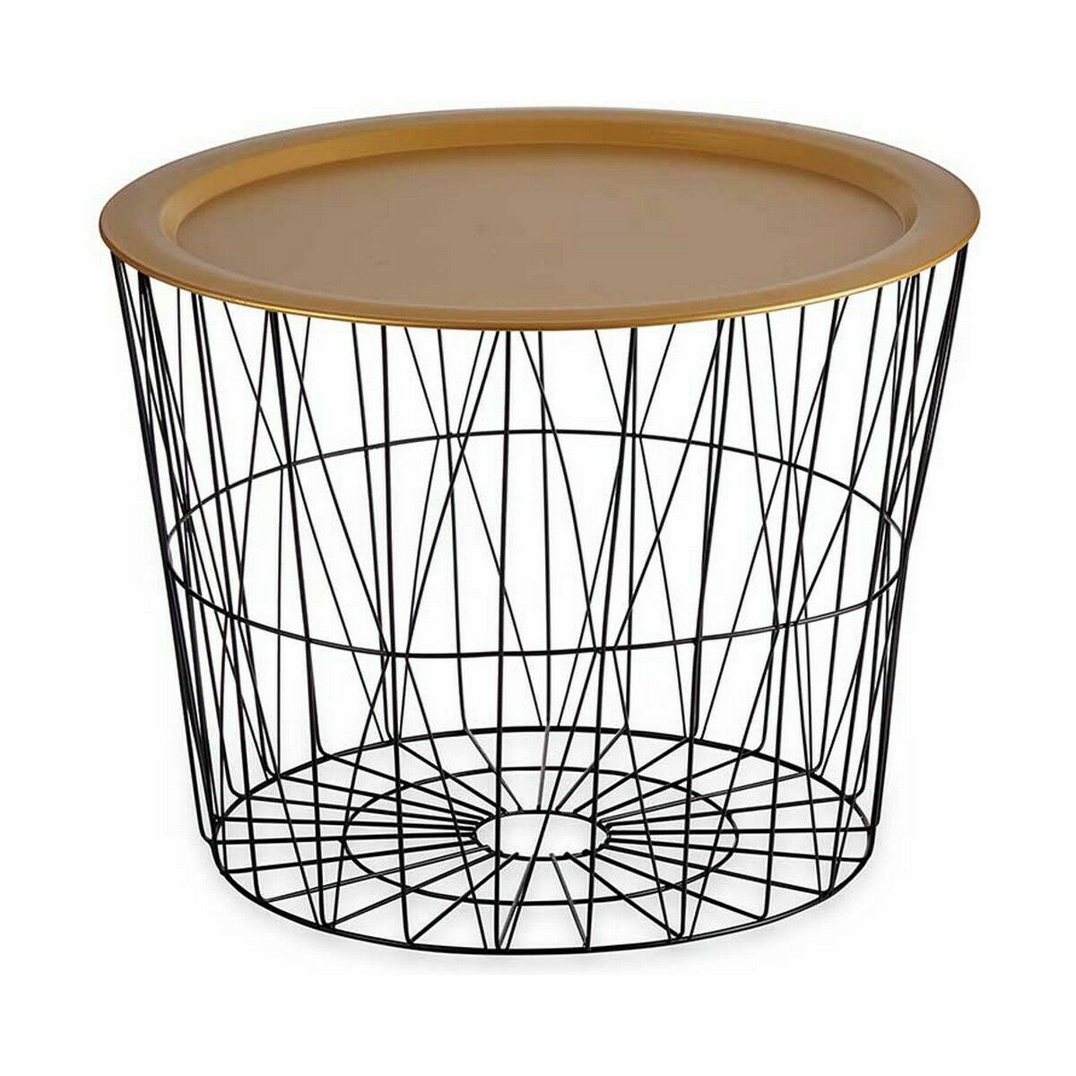 Вспомогательный стол Чёрный Позолоченный Металл 42 x 35 x 42 cm (6 штук)-2