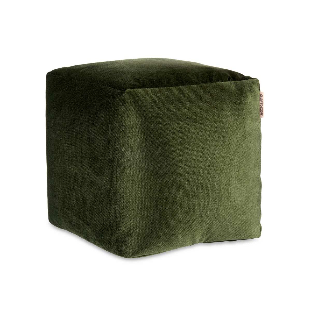 Pouf Velour Green 30 x 30 x 30 cm (4 pieces)-2