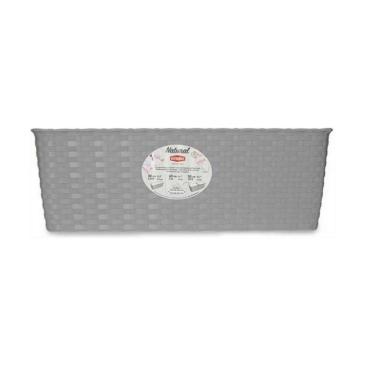 Outdoor Plant Box Stefanplast Grey Plastic 15.5 x 13.5 x 39 cm (12 pieces)-3
