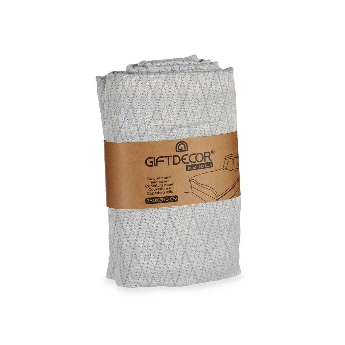 Bed cover 240 x 260 cm diamonds Grey (4 pieces)-3