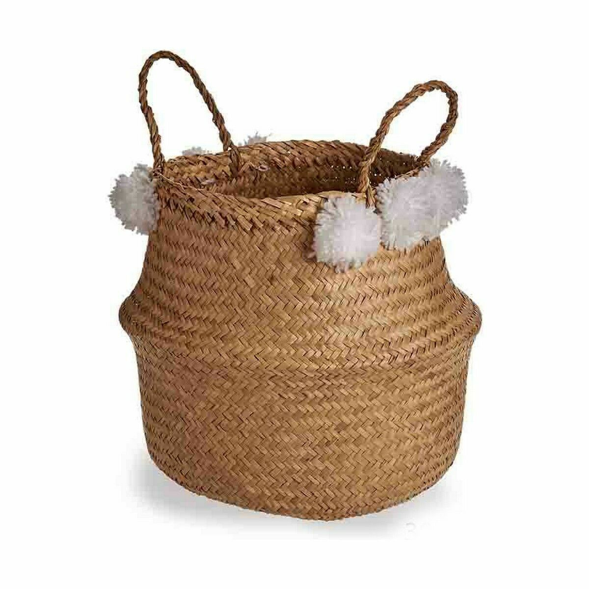 Decorative Basket White Natural Reed 25 L 30 x 35.5 x 31 cm (8 pieces)-2