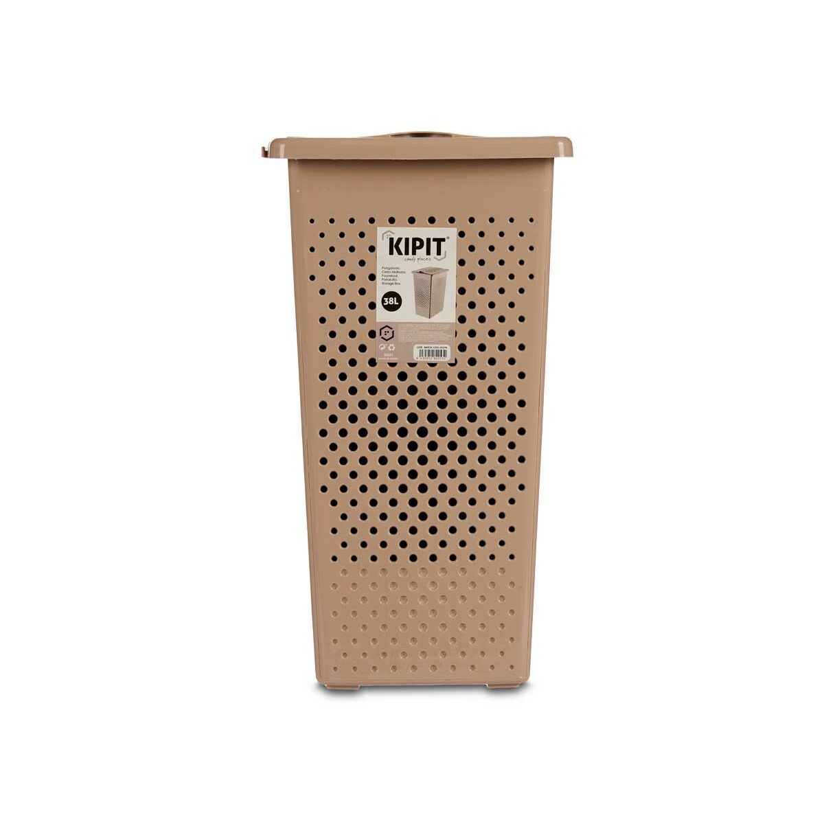 Cestino per biancheria beige plastica 38 L 27 x 49,5 x 38,5 cm (10 pezzi)-3