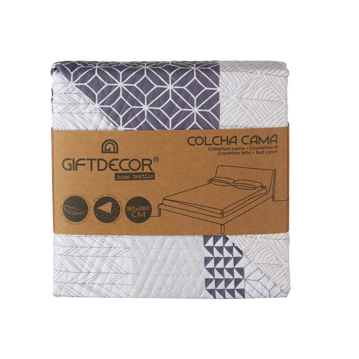 Revestimento bilateral 180 x 260 cm Hexagonal Azul Branco Cinza (6 mil)-3