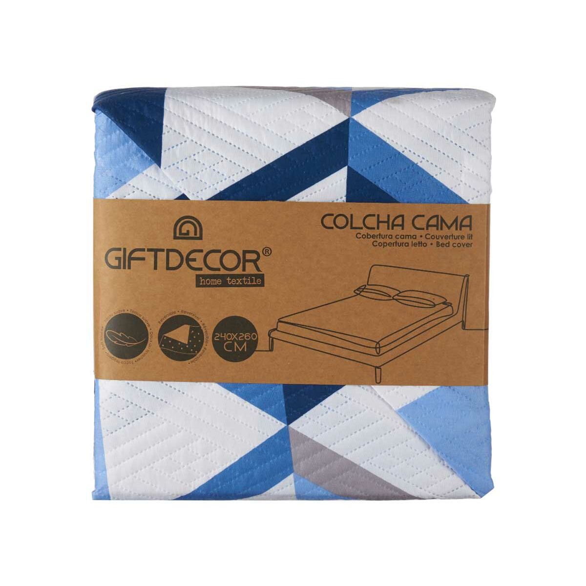 Double Sided Cover 240 x 260 cm Blue White (6 pieces)-3