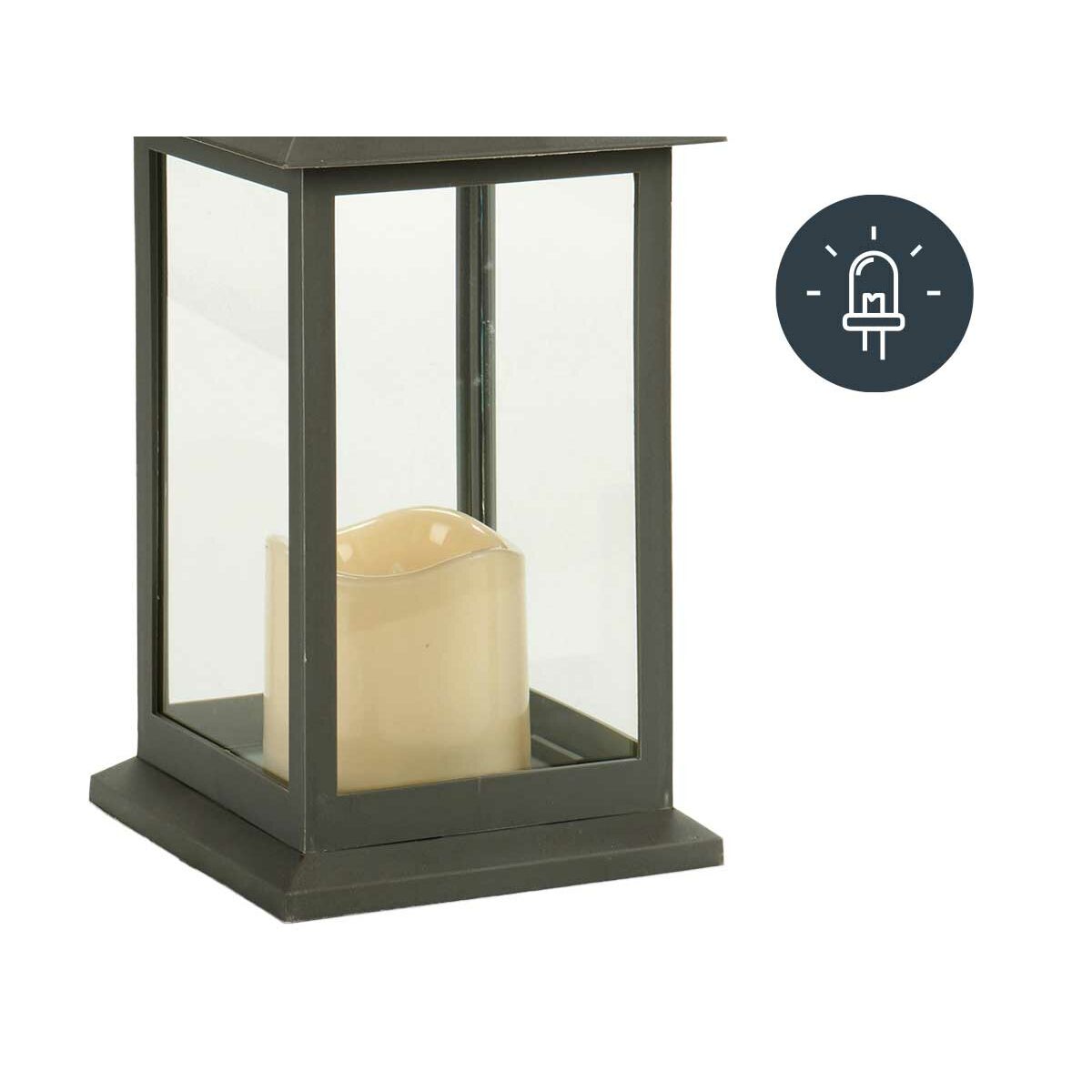 Светодиодный фонарь Белый Чёрный Стеклянный Пластик 13,5 x 34,5 x 13,5 cm (12 штук)-3