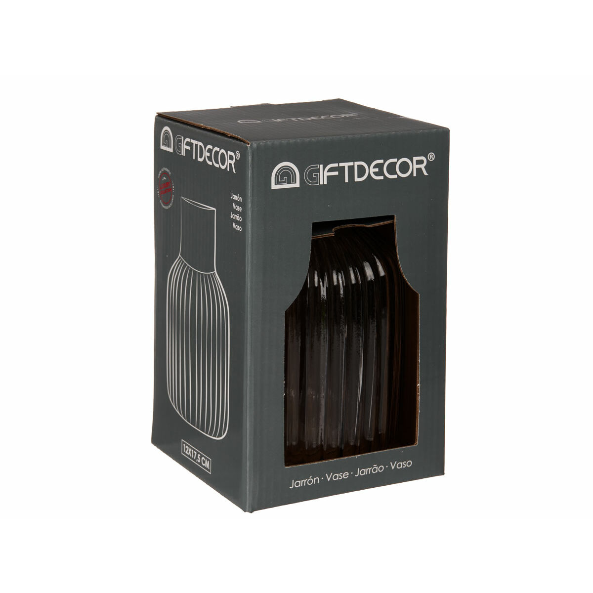 Кувшин Лучи Серый Позолоченный Cтекло 12 x 18 x 12 cm (6 штук)-3