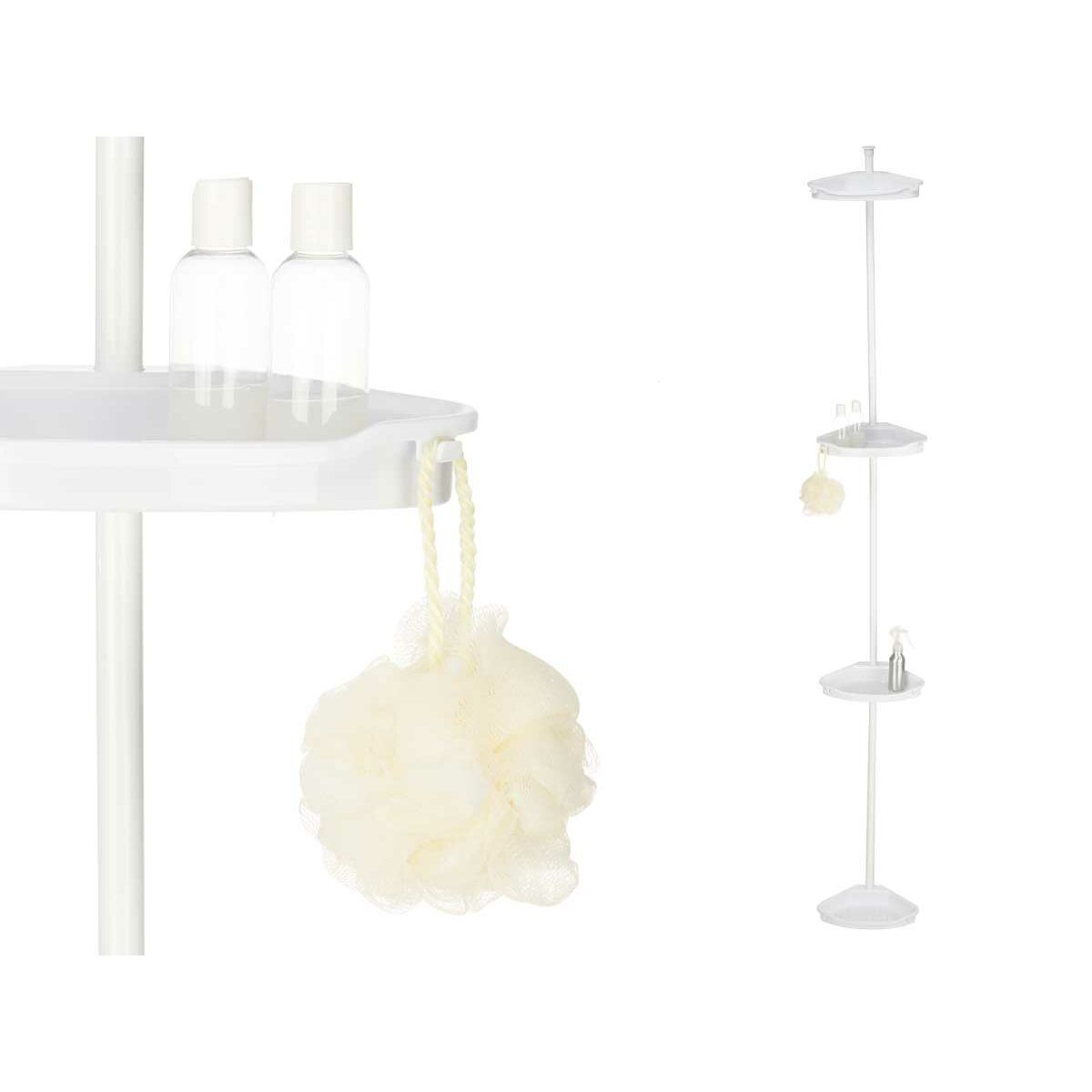 Bathroom shelf Retractable Metal Plastic (4 pieces)-4