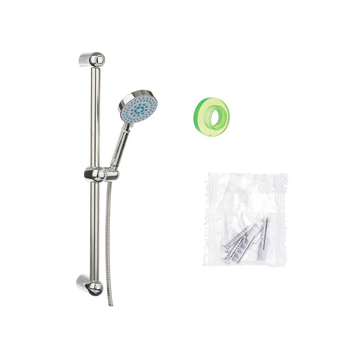 Ვერცხლისფერი ლითონის მხარდაჭერით (6 ცალი) საშხაპე შლანგით წყლის ნაკადისთვის-2