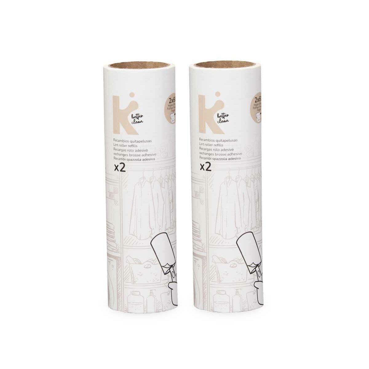 Валик для чистки одежды Сменные части 16 cm Белый (12 штук)-2