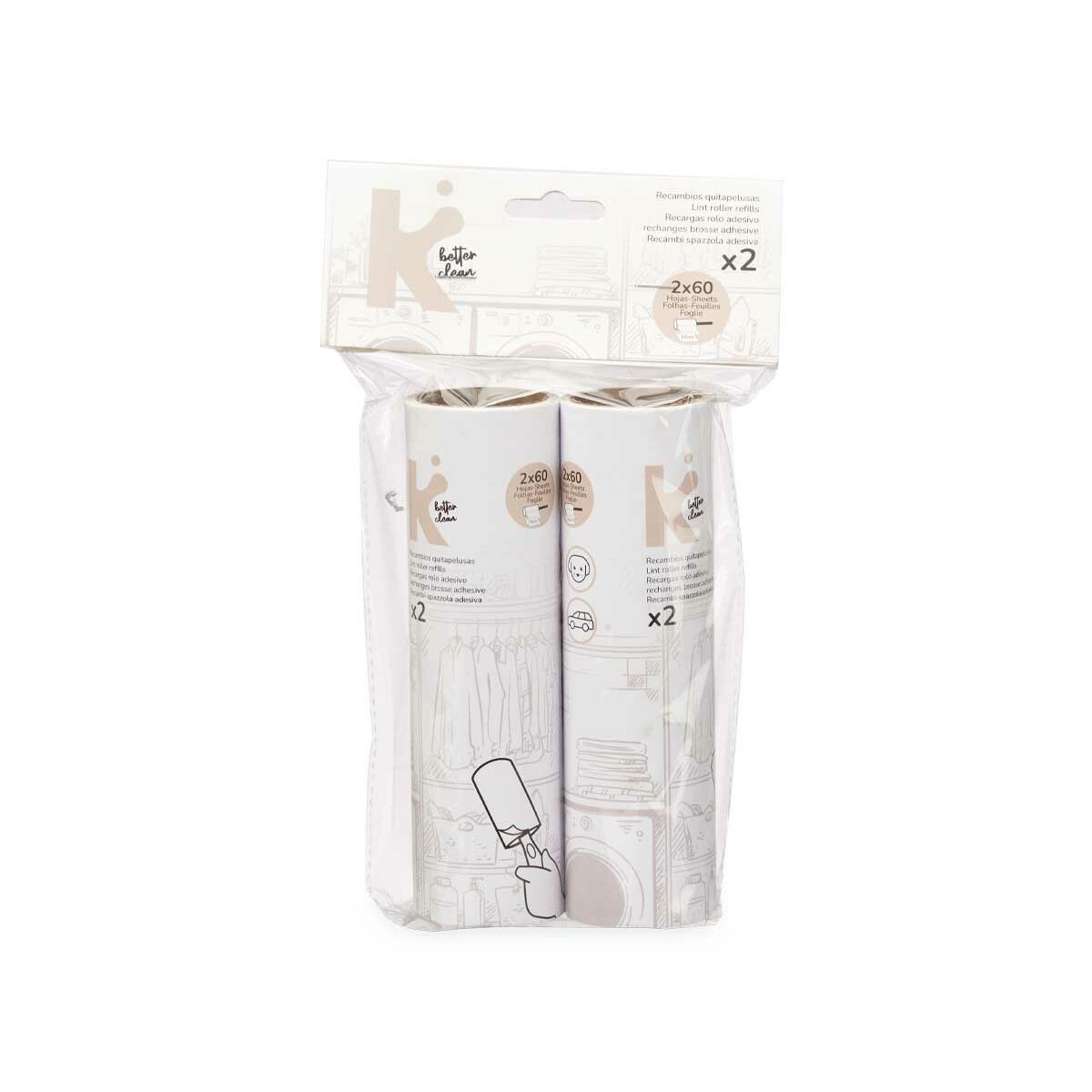 Валик для чистки одежды Сменные части 16 cm Белый (12 штук)-3