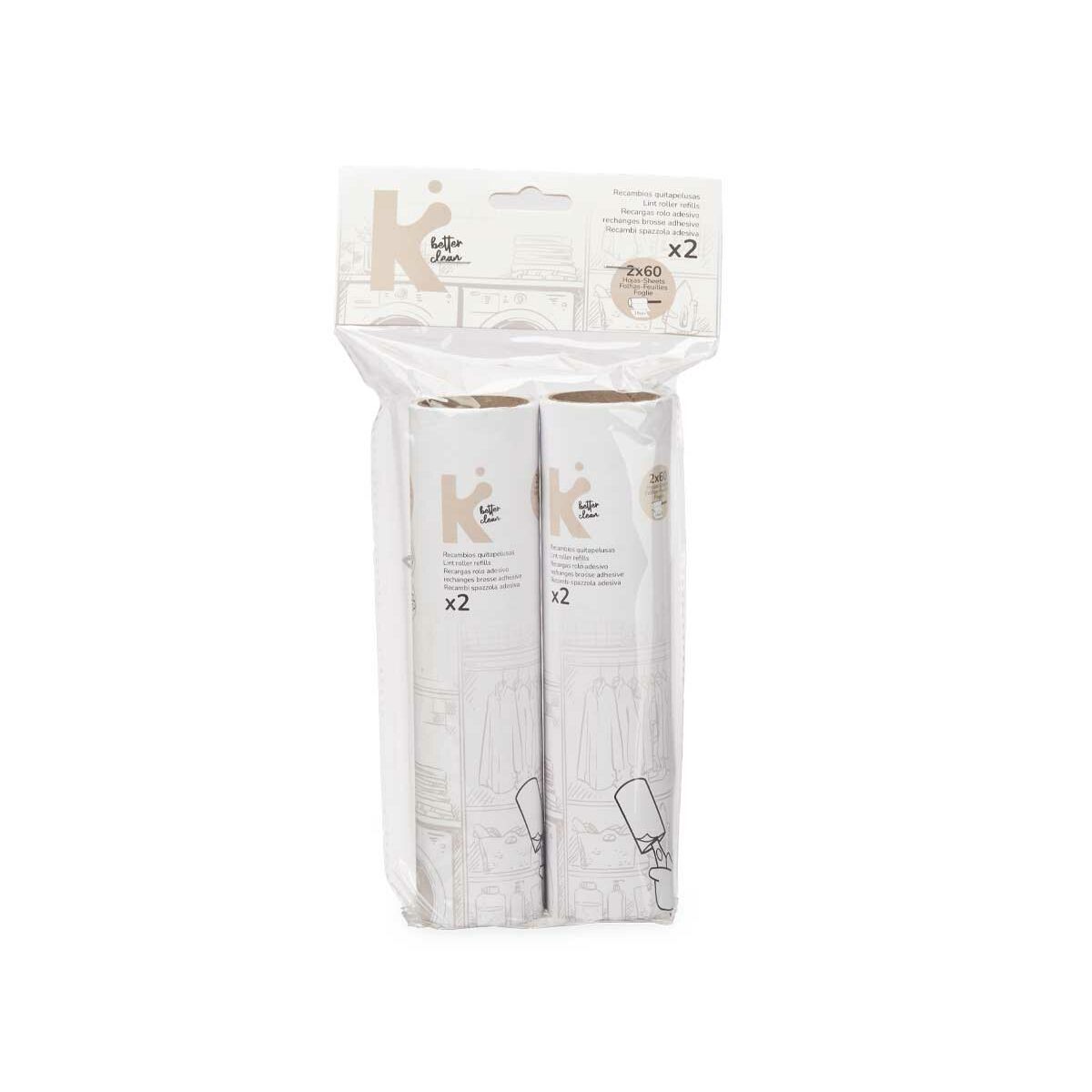 Валик для чистки одежды Сменные части Белый 19 cm (12 штук)-3