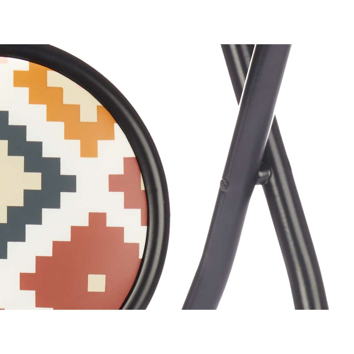 Табурет складной Boho Chic Чёрный PVC Металл 30 x 30 x 45 cm (10 штук)-3