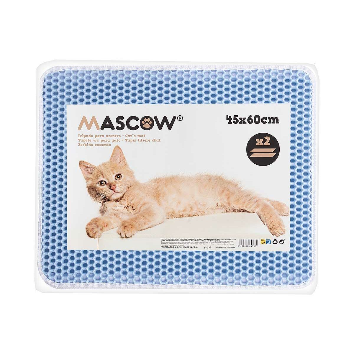 Cat litter mat Blue 60 x 45 x 1.5 cm (12 pieces)-3