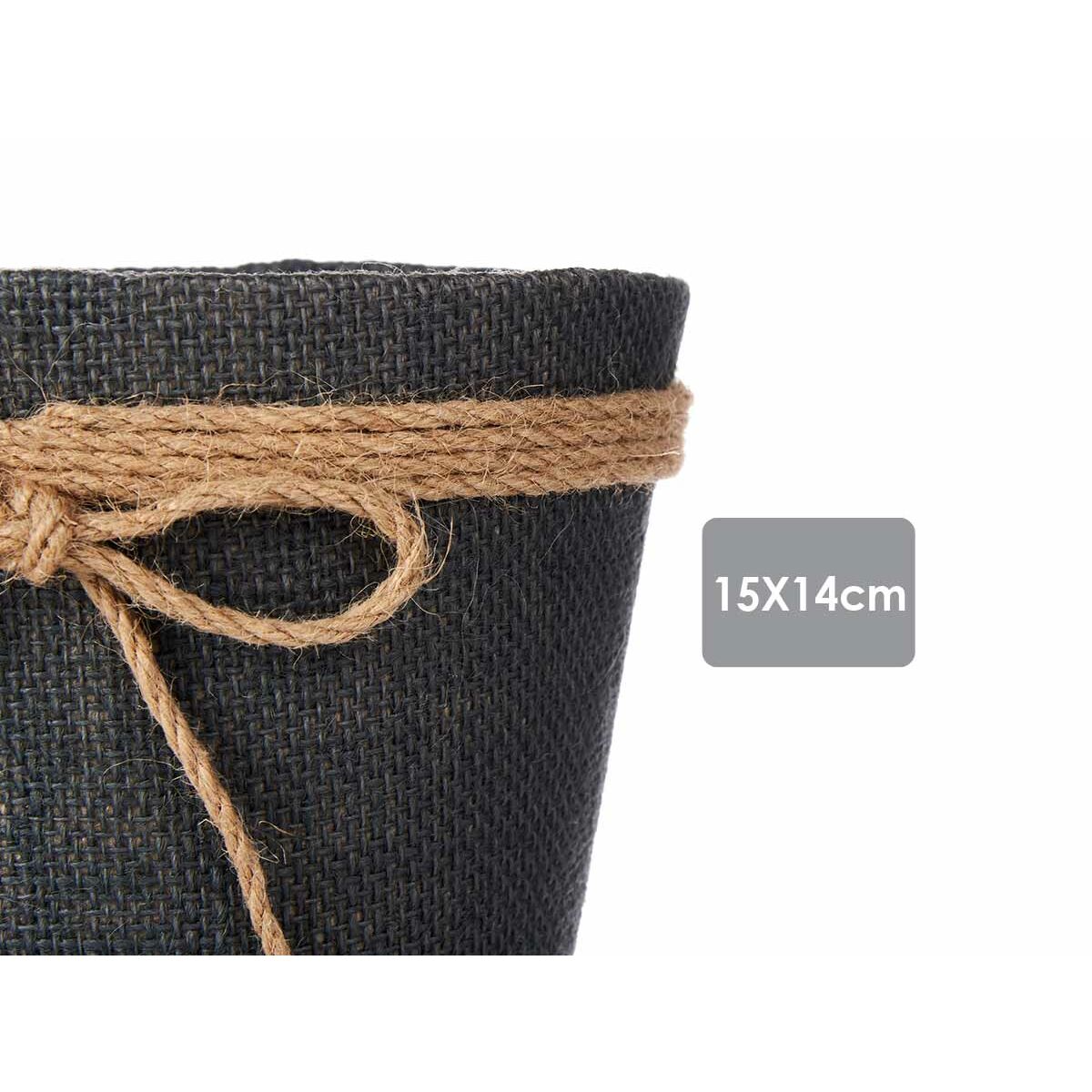 Подставка под цветочный горшок 15 x 14 cm Бант Серый Ткань Пластик (24 штук)-2