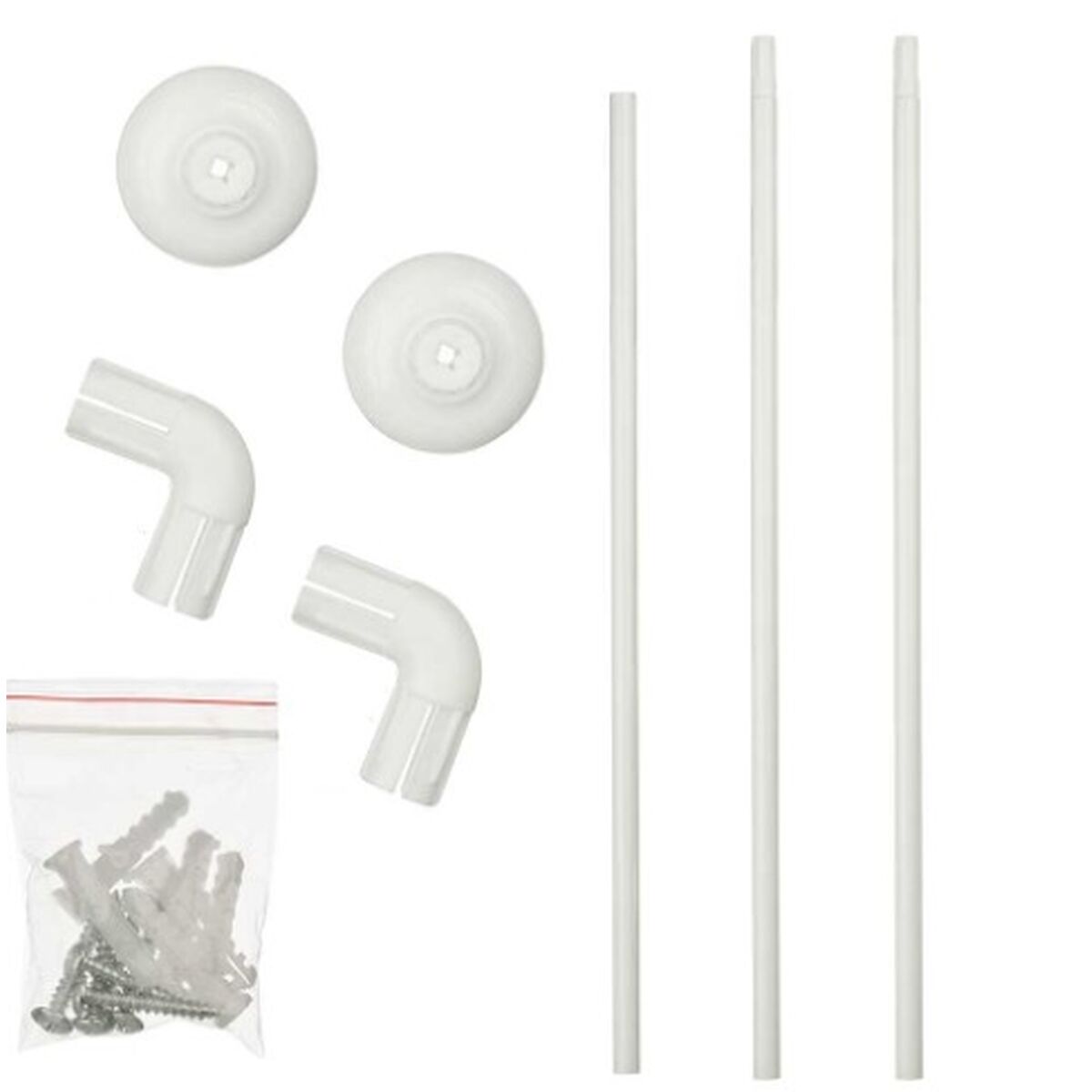 Планка Занавеска для душа 90 x 90 cm Белый Алюминий (18 штук)-2