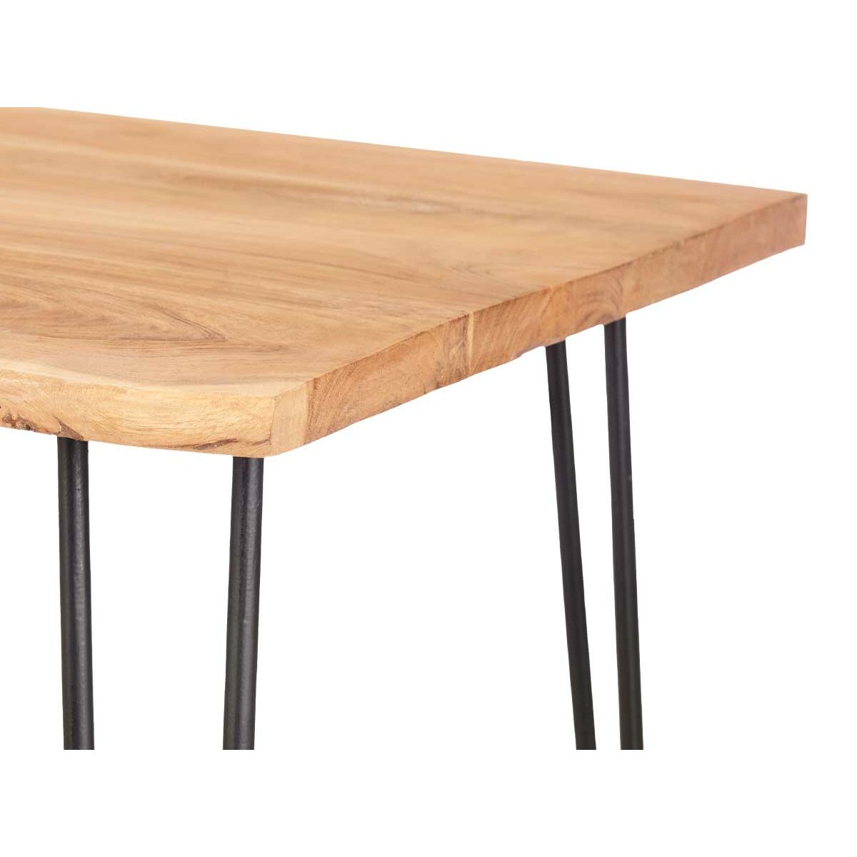 Auxiliary table Live Edge 120 x 60 x 46 cm Brown Black Acacia Wood-3