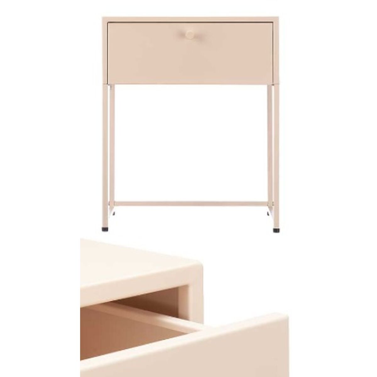 Auxiliary Table Brown Beige Metal 42 x 50 x 35 cm-2
