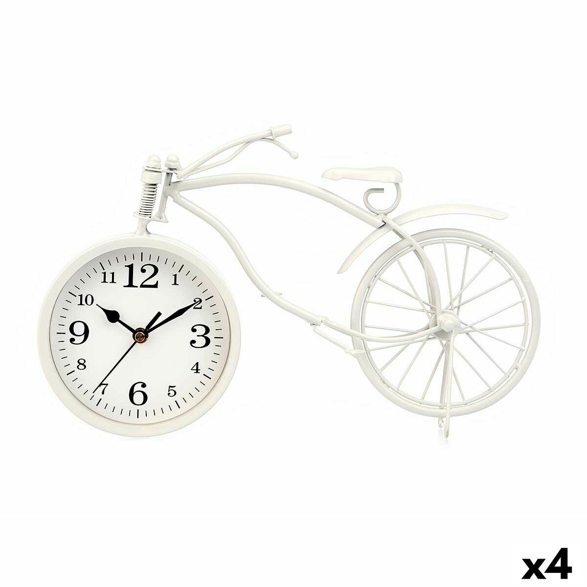 Reloj de escritorio Bicicleta Blanco Metal 36 x 22 x 7 cm (4 piezas)