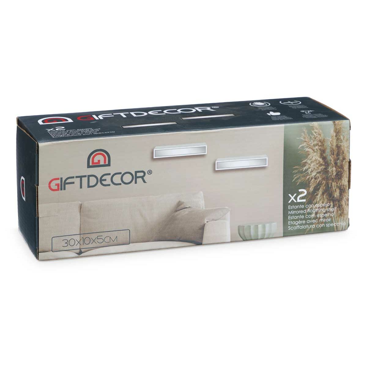 Полки Деревянный MDF 2 Предметы Зеркало набор (4 штук)-2