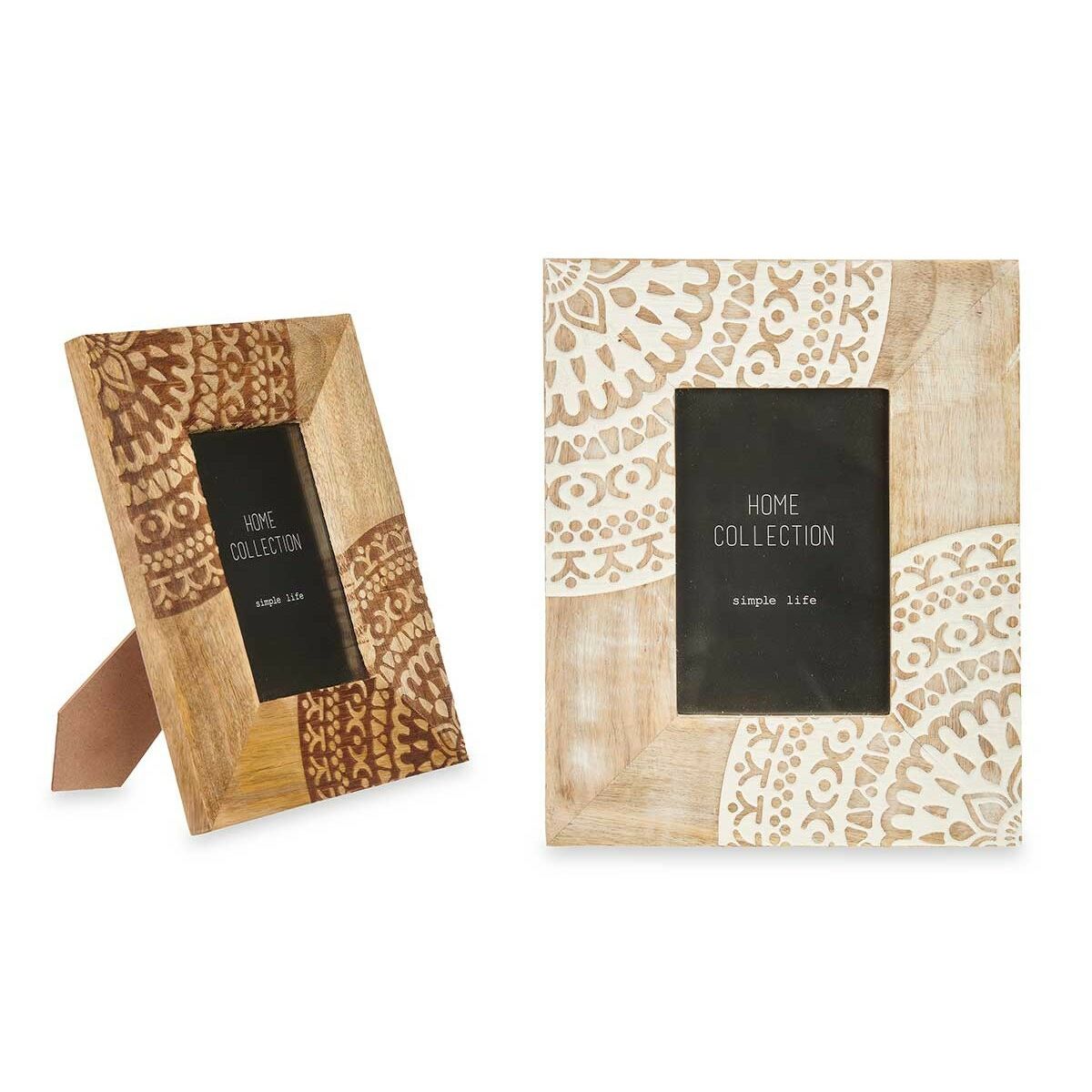 Фото рамка Белый Коричневый Древесина манго Mandala 20 x 25 x 1,5 cm (6 штук)-2