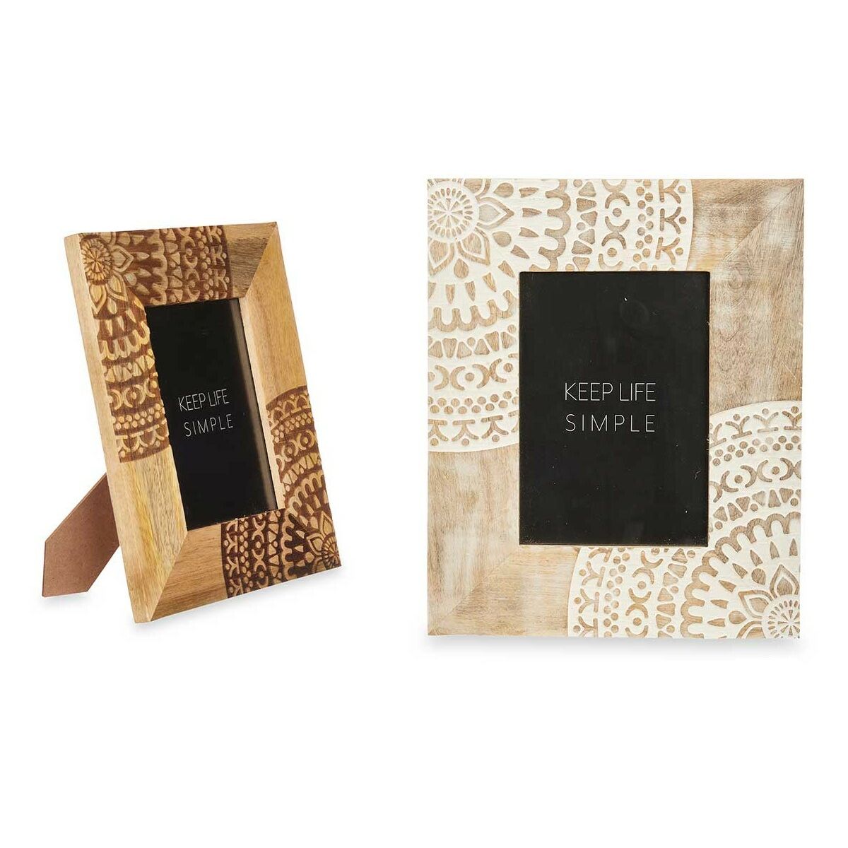 Фото рамка Белый Коричневый Древесина манго Mandala 22,3 x 28 x 1,5 cm (6 штук)-2
