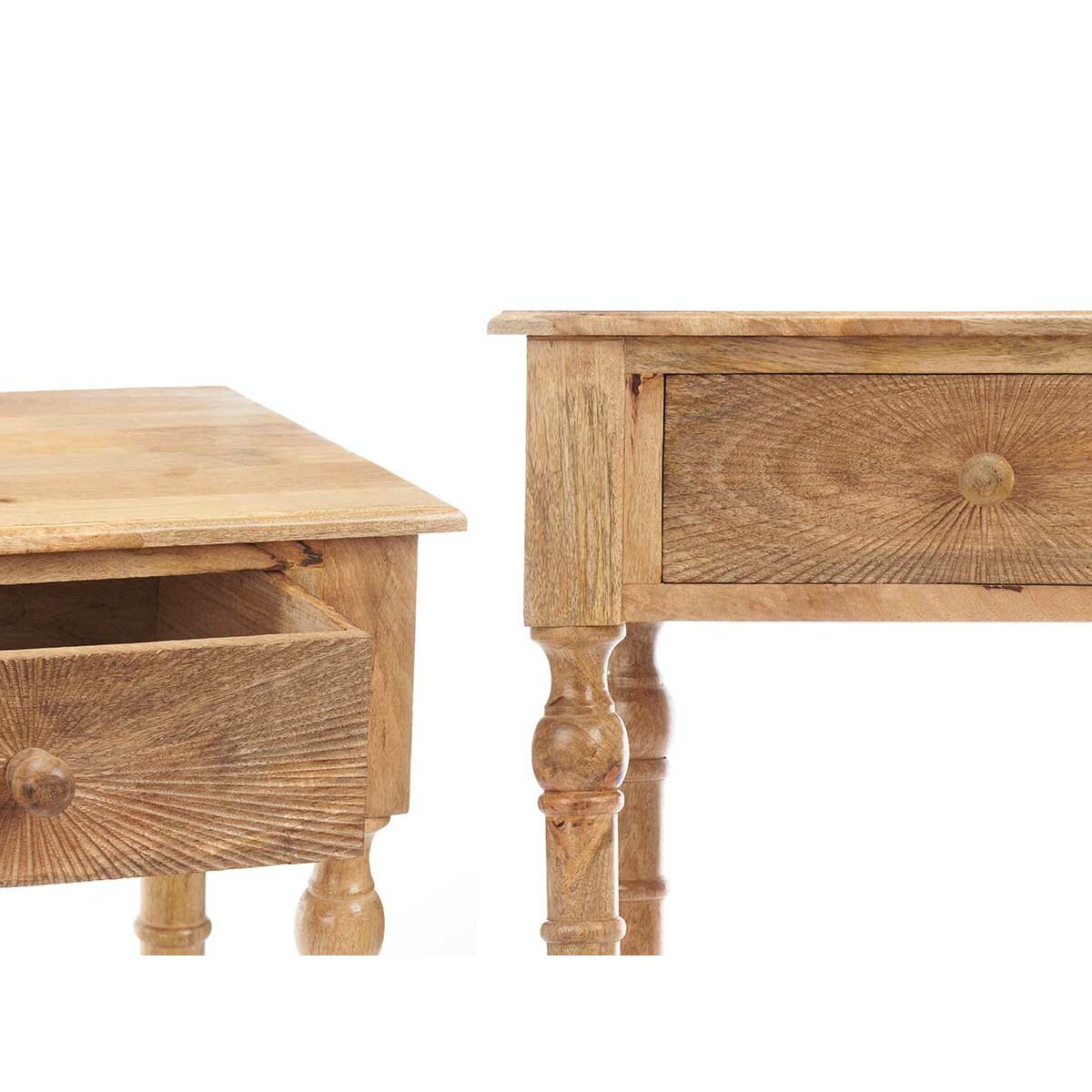 Меблі для передпокою з 2 ящиками Коричневий Деревина манго 98 x 77 x 42 cm Промені-3
