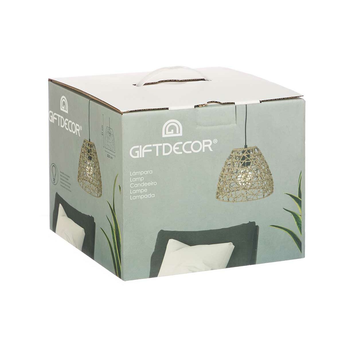 Потолочный светильник Натуральный ротанг Конический 25 x 21 x 25 cm (2 штук)-3