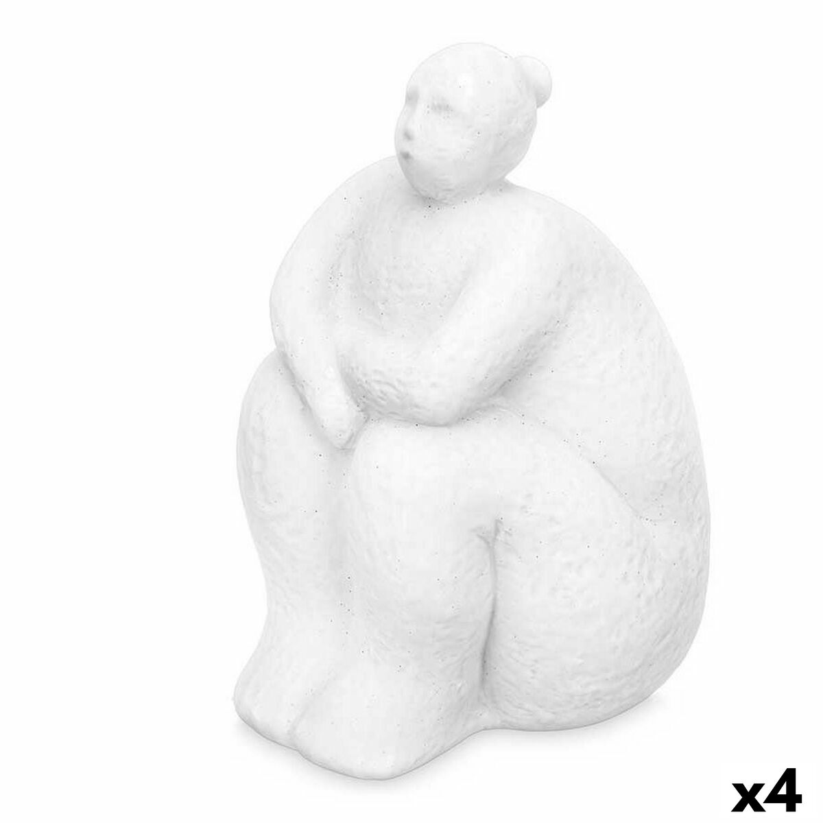 Figura decorativa Bianco Dolomite 18 x 30 x 19 cm (4 pezzi) Donna seduta