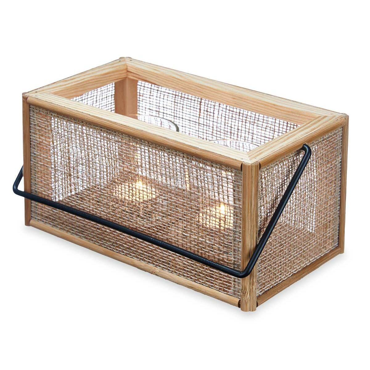 Поднос-подсвечник Коричневый Металл Деревянный MDF 25 x 23 x 14 cm (6 штук)-2