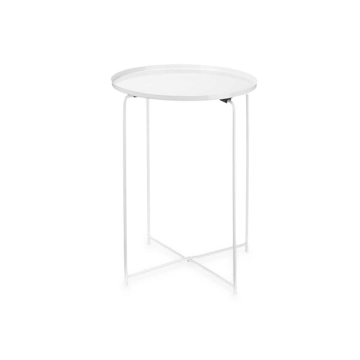 Вспомогательный столик Белый Металл 35 x 50,5 x 35 cm Круглая (4 штук)-2
