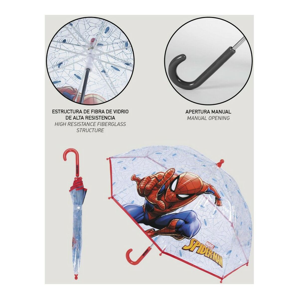Зонт Spiderman 2400000615 Синий (Ø 71 cm)-4