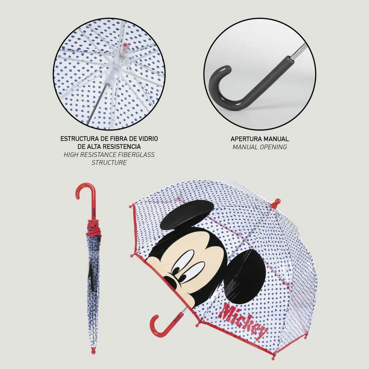 Зонт Mickey Mouse Красный 45 cm-5