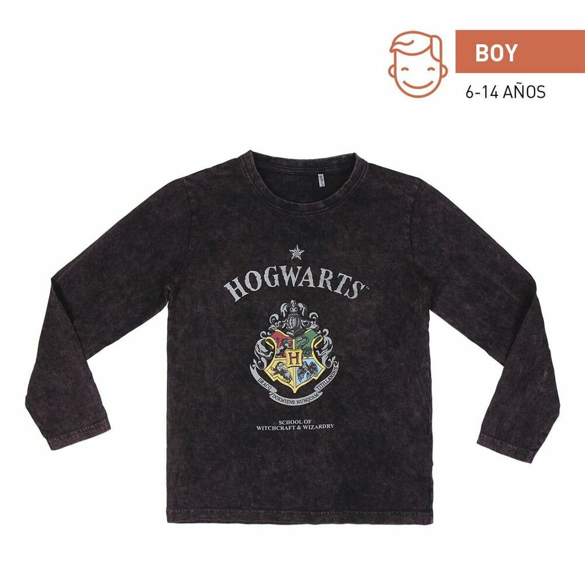Футболка с длинным рукавом детская Harry Potter Серый Темно-серый-2