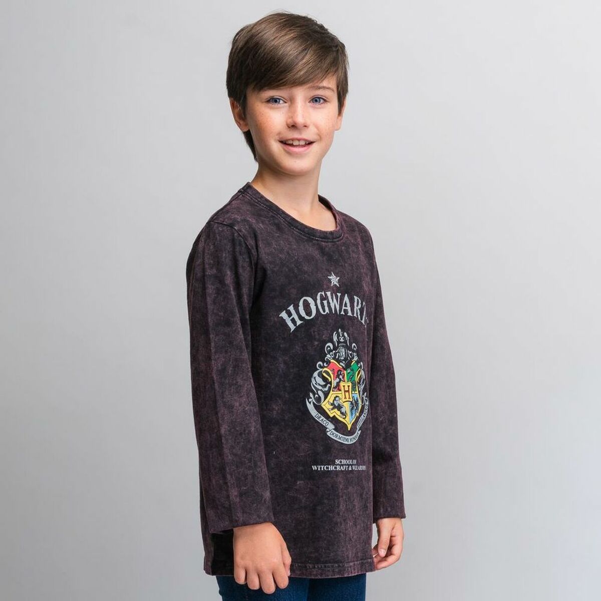 Футболка с длинным рукавом детская Harry Potter Серый Темно-серый-6
