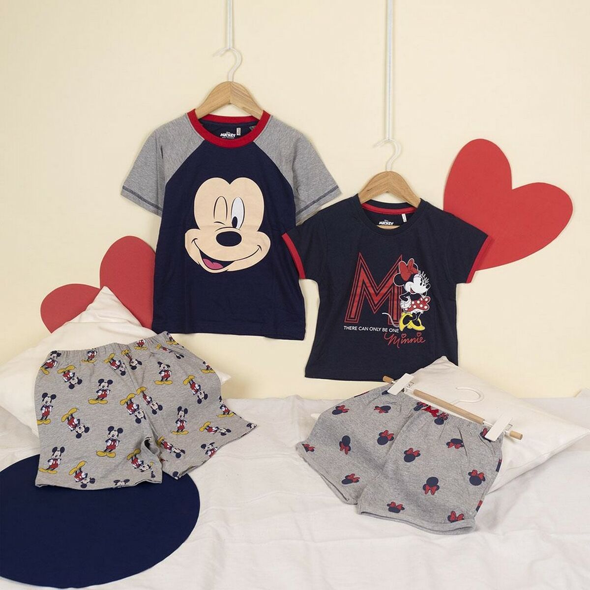 Балаларға арналған жазғы пижама Minnie Mouse Қара-көк Сұр-4