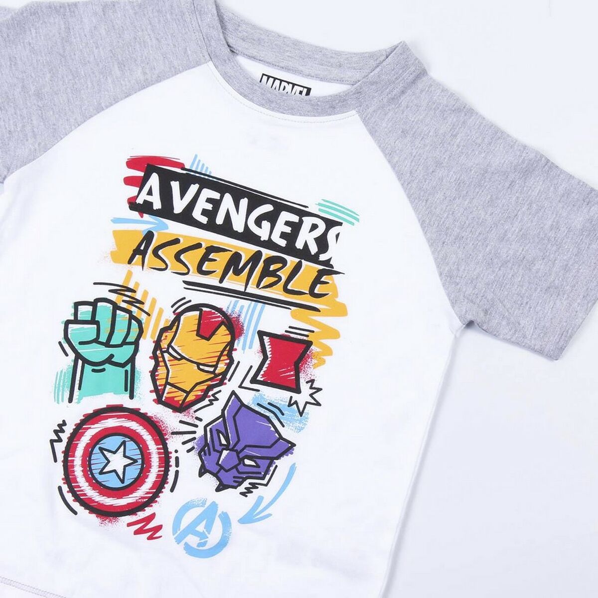 Ұлдарға арналған жазғы пижама The Avengers Сұр Ақ-5